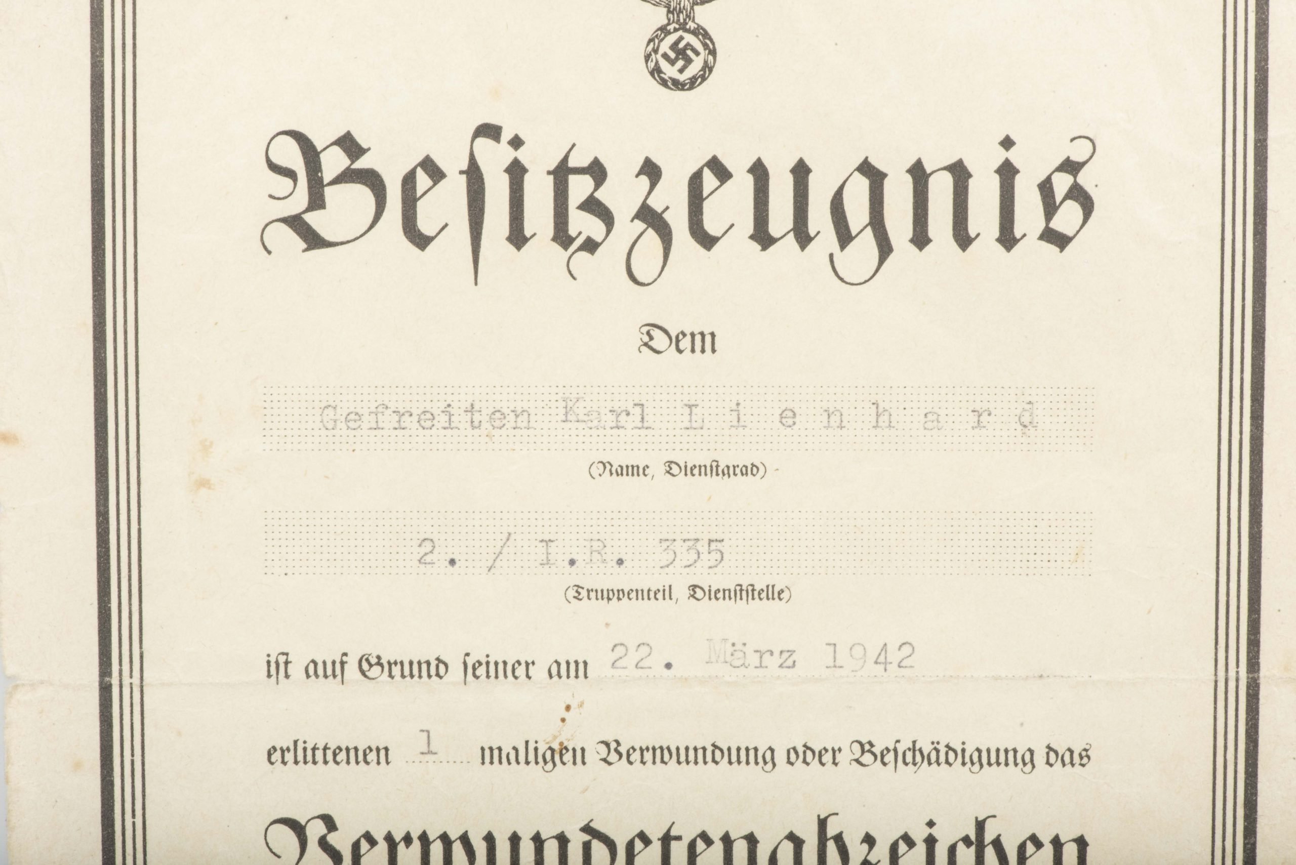 Grouping of Unteroffizier Karl Lienard – Kurland – Venlo – Küstrin, Potsdam, Spandau — image 8