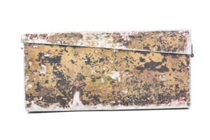 Aluminum MG34 ammunition case in three-tone camouflage