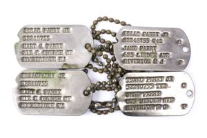 US Dog Tags, Isaac Parry Jr, 32240755, Next of Kin