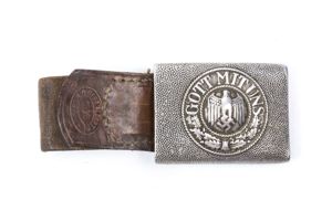 Tabbed aluminum Heer belt buckle Gebr. Albert Menden 1936