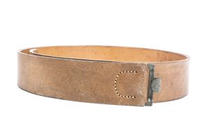 Brown equipment belt marked Gustav Sudbrack Bielefeld 1941