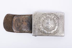 Tabbed aluminum Heer belt buckle Gebr. Albert Menden 1936