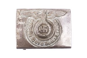 Steel Waffen-SS belt buckle marked RZM 155/40 ᛋᛋ