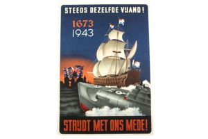 Rare poster 'Steeds dezelfde vijand 1673 1943 strijdt met ons …