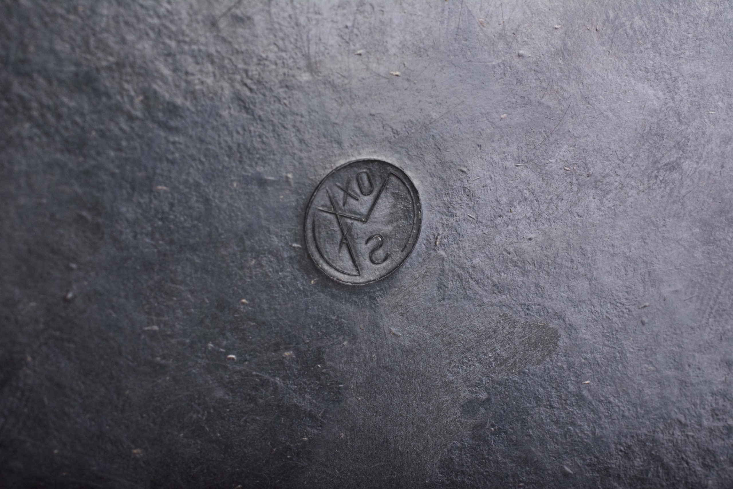 Second pattern black speckled butterdish marked XO/S — image 4