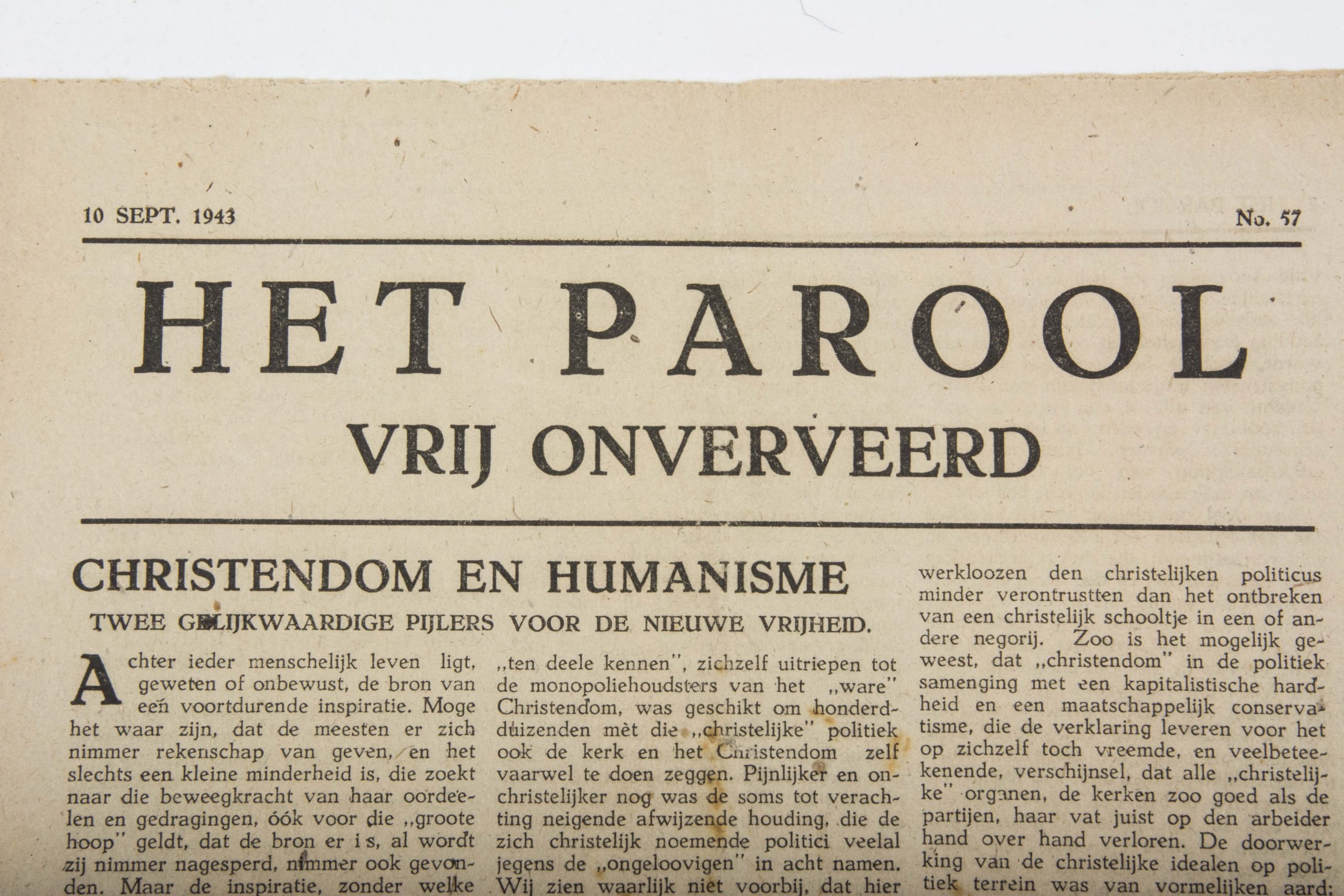 Illegal resistance newspaper Het Parool 10 September 1943 — image 2