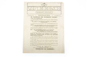 Illegal resistance newspaper Vrij Nederland 10 September 1943