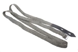 Textbook late war long grey gasmask strap marked ebd 43