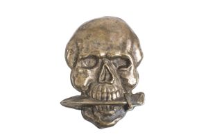 Rare Italian RSI black brigade skull badge