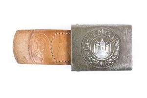 Denazified aluminum Heer belt buckle K.F.Brahm Fürth 1938