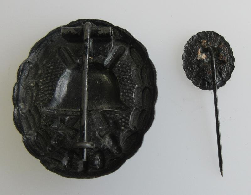 WW1 IMPERIAL BLACK WOUND BADGE & STICKPIN — image 2