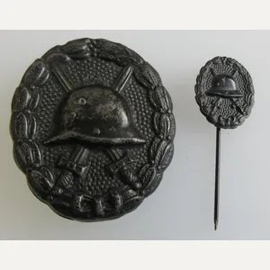 WW1 IMPERIAL BLACK WOUND BADGE & STICKPIN