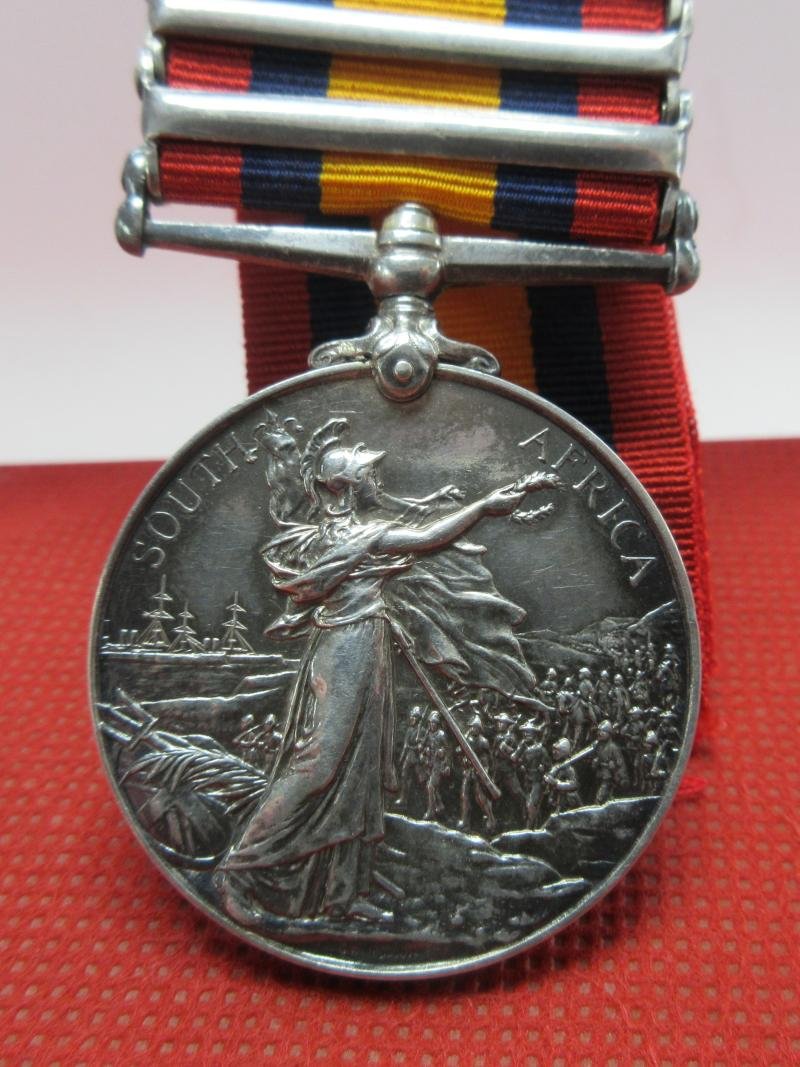 BRITISH 3 BAR BOER WAR MEDAL- BERKSHIRE REGIMENT — image 2