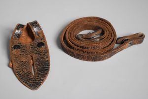 Dienstglas binocular leather button tab + strap