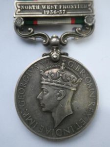 INDIA GENERAL SERVICE MEDAL-CLASP NORTHWEST FRONTIER 1936-37-TO PAINE- ROYAL NORFOLK …