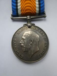 BRITISH WAR MEDAL TO GILBERT RAPER FRERE-RIFLE BRIGADE-DIED OF WOUNDS …