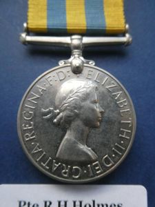 QUEENS KOREA MEDAL-TO HOLMES-ROYAL NORFOLK REGT
