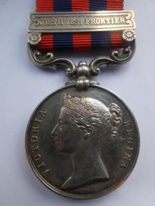 INDIA GENERAL SERVICE MEDAL (1854) CLASP NORTHWEST FRONTIER- TO BUTLER-NO2 …