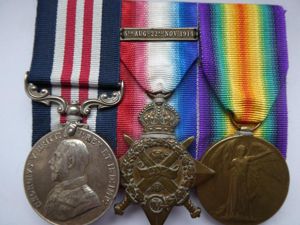 MILITARY MEDAL-1914 STAR AND BAR AND VICTORY MEDAL-TO L/CPL WARD- …