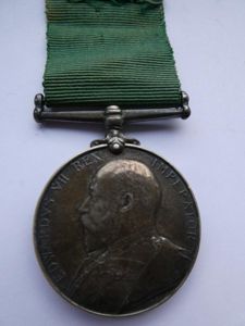 VOLUNTEER FORCE LONG SERVICE MEDAL TO BROWN-3RD VOLUNTEER BATTALION LANCASHIRE …