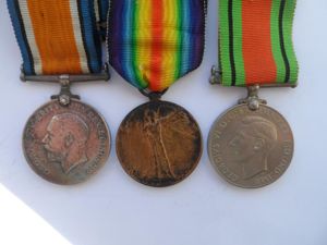 BRITISH WAR AND VICTORY MEDALS WITH DEFENCE MEDAL-MACAULEY-BORDER REGIMENT REPORTED …