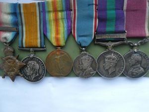 1914 STAR AND BAR TRIO- LONG SERVICE GROUP OF SIX …