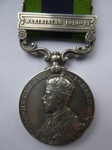 INDIA GENERAL SERVICE MEDAL-CLASP WAZIRISTAN 1919-21-TO CULLUM-NORFOLK REGT