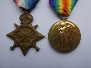 1914/15 STAR AND VICTORY MEDAL TO ROBINSON-SUFFOLK YEOMANRY-COMMISSIONED INTO THE …