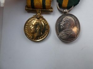 TERRITORIAL FORCE EFFICIENCY MINIATURE MEDAL-AND TERRITORIAL FORCE WAR MEDAL MINIATURE …