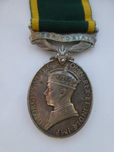 TERRITORIAL EFFICIENCY MEDAL-TO GREGORY ROYAL ARTILLERY