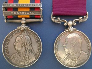 QUEENS SOUTH AFRICA MEDAL AND ARMY LONG SERVICE MEDAL TO …