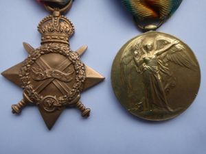 1914/15 STAR AND VICTORY MEDALS TO ADAMS-SOMERSET LIGHT INFANTRY-DIED OF …