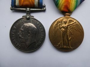 BRITISH WAR AND VICTORY MEDALS-TO MARJORAM-SERVED WITH THE 1/5TH NORFOLKS …