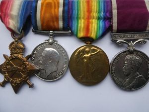 1914/15 STAR TRIO AND LONG SERVICE MEDAL TO SGT LOCKETT-ROYAL …