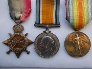 1914/15 STAR TRIO-TO PETERS- ARMY SERVICE CORPS