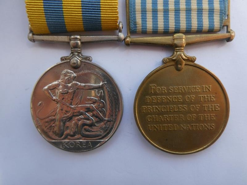 QUEENS KOREA AND UNITED NATIONS KOREA MEDALS -TO TONER ROYAL NORFOLK REGIMENT — image 2