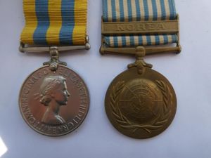 QUEENS KOREA AND UNITED NATIONS KOREA MEDALS -TO TONER ROYAL …
