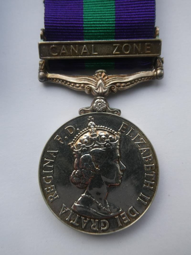 GENERAL SERVICE MEDAL CLASP CANAL ZONE-TO METTERS-ROYAL ARTILLERY — image 2