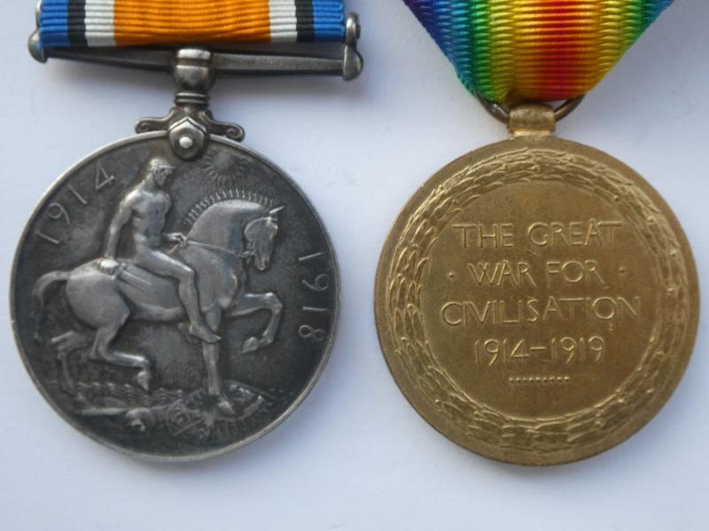 BRITISH WAR AND VICTORY MEDALS-TO HAWORTH-1st 4th(HALLAMSHIRE(TF) BTN- YORKS AND LANCS-KILLED IN ACTION ON 26TH APRIL 1918 — image 2