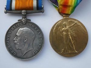 BRITISH WAR AND VICTORY MEDALS-TO HAWORTH-1st 4th(HALLAMSHIRE(TF) BTN- YORKS AND …