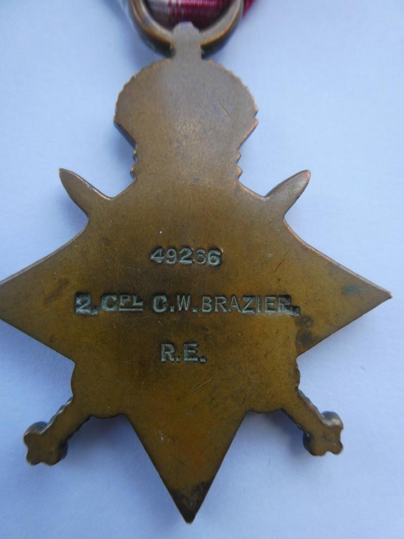1914/15 STAR-TO BRAZIER-ROYAL ENGINEERS — image 2