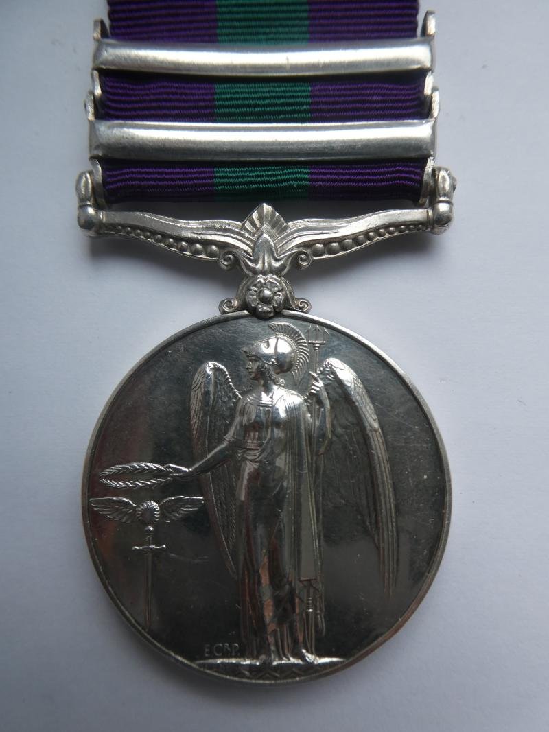 GENERAL SERVICE MEDAL (QEII) CLASPS PALESTINE 1945-48 AND MALAYA-TO RUSSELL ROYAL AIR FORCE — image 2