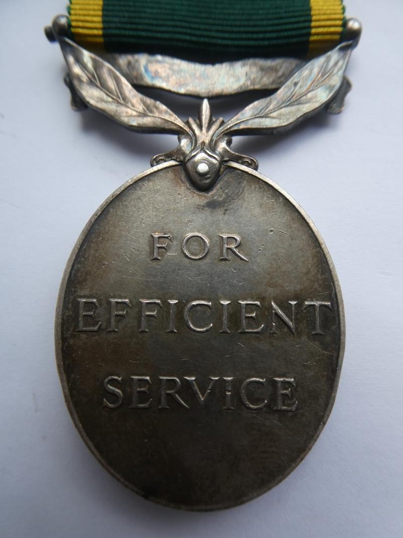 TERRITORIAL EFFICIENCY MEDAL- CLASP TERRITORIAL -TO METCALFE -ROYAL ARMY SERVICE CORPS — image 2