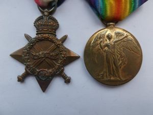 1914/15 STAR AND VICTORY MEDAL TO RAWLINSON-BRITISH RED CROSS AND …