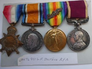 1914/15 STAR TRIO LONG SERVICE GROUP OF FOUR-TO BOITEUX-ROYAL FIELD …