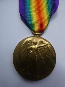 VICTORY MEDAL-TO CLAXTON- YORKSHIRE REGT