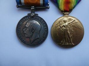 BRITISH WAR AND VICTORY MEDALS-TO HODSON-ROYAL NAVY-SERVED IN H.M.S. CALEDON-IN …