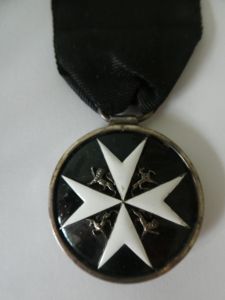 ORDER OF ST JOHN-SERVING BROTHERS BREAST BADGE-ENGRAVED TO:ETOUGH-