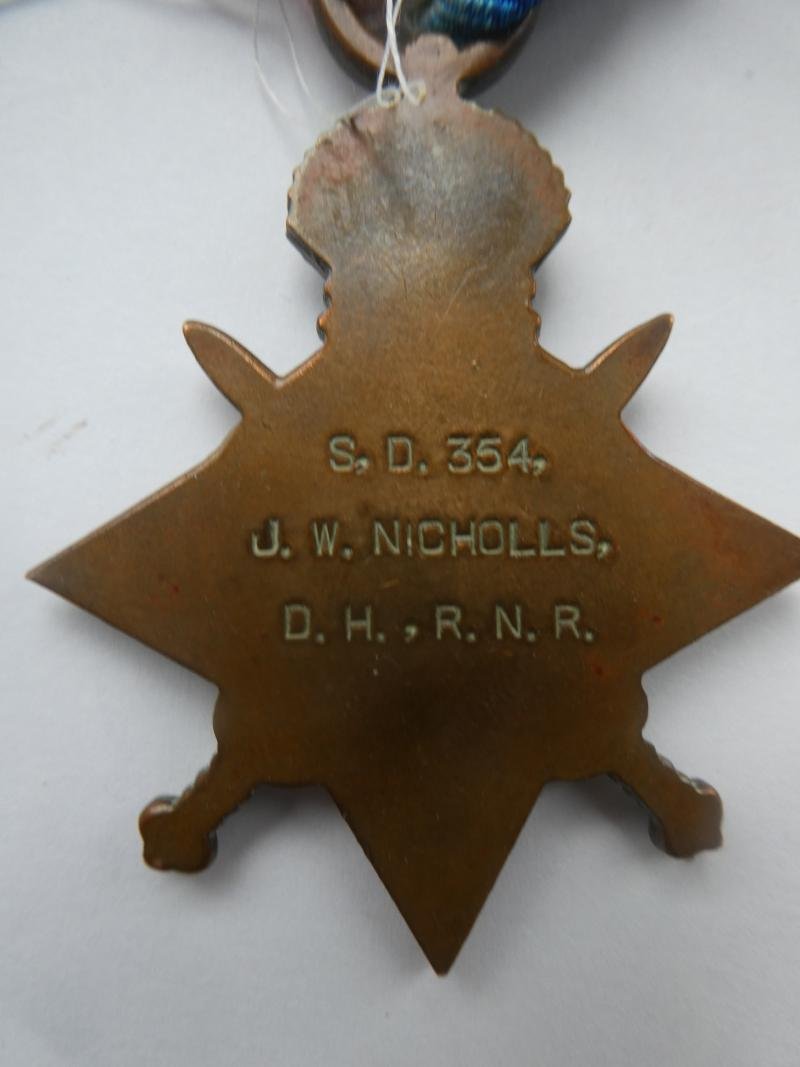 1914/15 STAR TO NICHOLLS ROYAL NAVAL RESERVE-FROM PENZANCE — image 2