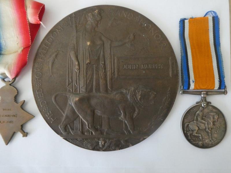1914/15 STAR-BRITISH WAR MEDAL AND PLAQUE TO MURPHY-ROYAL IRISH FUSILIERS-FROM COUNTY ANTRIM — image 2